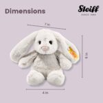 Steiff Hoppie Hase 18 cm hellgrau, Plüschtier Hase mit Schlappohren, Soft Cuddly Friends, flauschiges Stofftier zum Kn – Bild 2